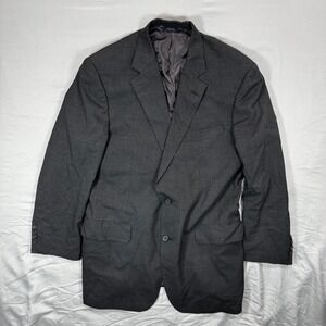 Brooks Brothers Brooksease 100% Wool Blazer Dark Gray Classic Fit Men's 43